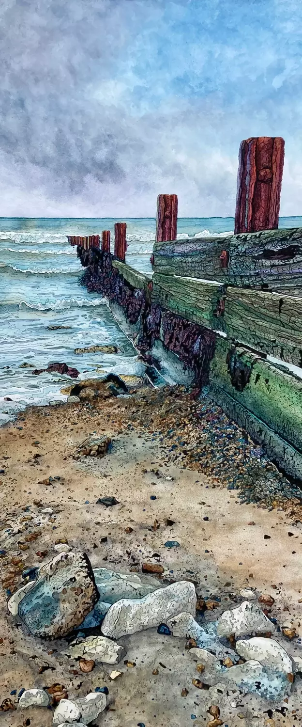 Colwell Bay in Pen & Ink and Watercolour